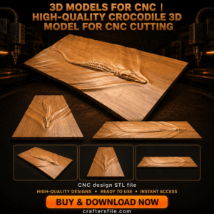 3D Models for CNC | High-Quality Crocodile 3D Model for CNC Cutting