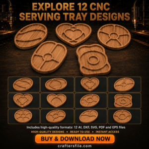 CNC Serving Tray Designs: DXF Files for Laser Cutting