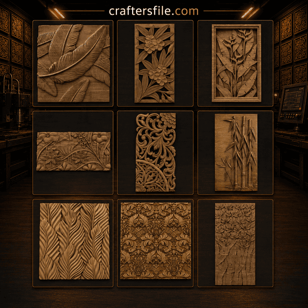 Digital 3D wood carving models compatible with CNC software
