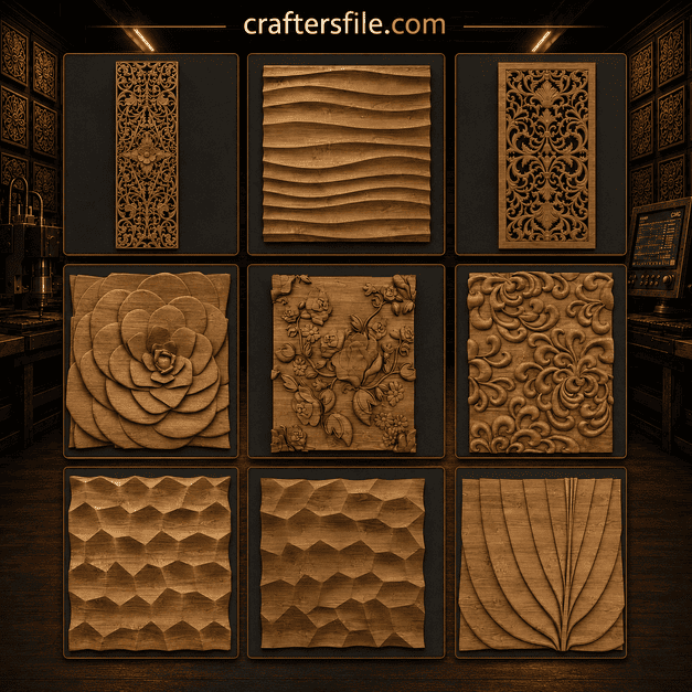 Digital 3D wood carving models compatible with CNC software