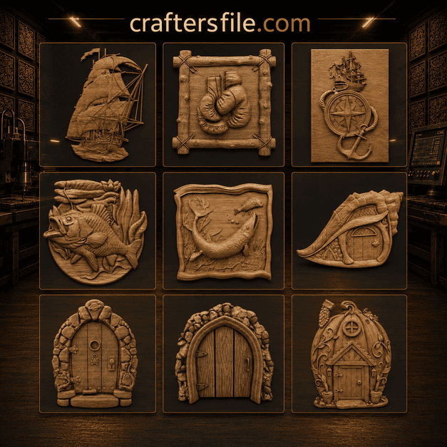 3D CNC files and relief STL designs for wood carving projects
