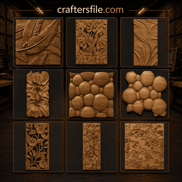 Digital 3D wood carving models compatible with CNC software