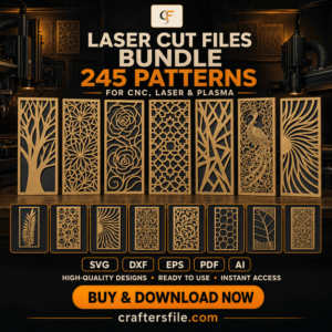 Laser cut files bundle featuring a collection of cutting patterns